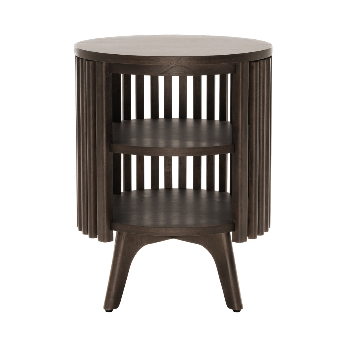 George Oliver Klever End Table with Storage | Round Modern Mid Century ...